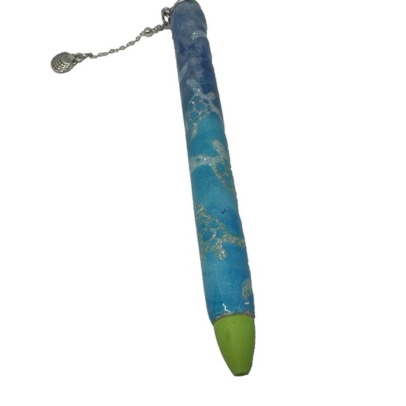 Sea Inspired Epoxy Glitter and Alcohol Inks Turtle Gel Pen With Seashell Charm - Picture 10 of 10